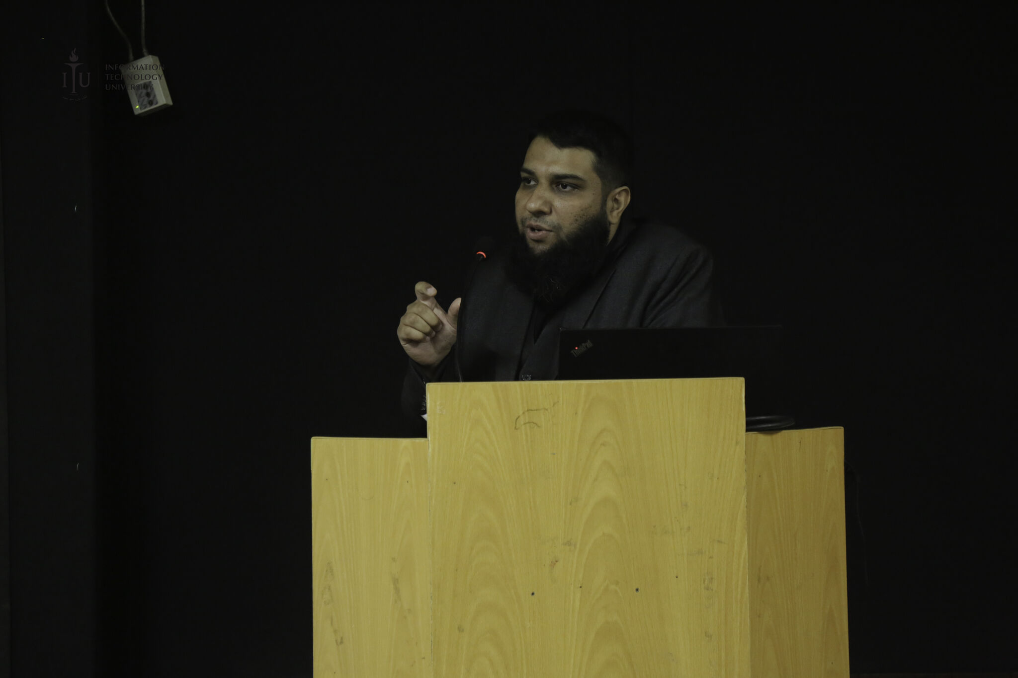 Dr. Hafiz Hassaan Saeed presenting his PhD dissertation defense at Information Technology University, Lahore